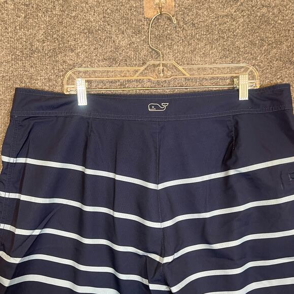 Vineyard Vines Swim Trunks Mens 40 Blue Striped Board Shorts Lightweight - Picture 9 of 9